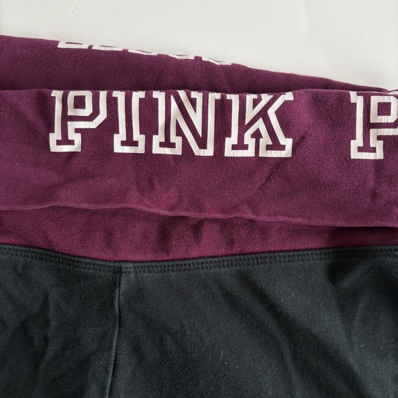 Pink Yoga Juniors XS Y2K Yoga Leggings by Victorias Secret Foldover Waistband - Picture 5 of 8